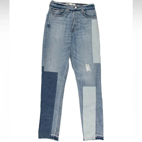 Reformation Women's‎ Skinny Patch Torres Distressed High Waist Jeans size 23 - Picture 4 of 8